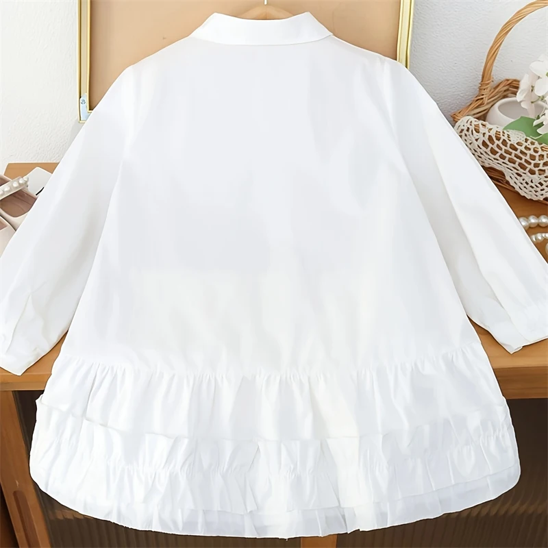 1-6 Jahre alt Modische Kinder Hemdkleid Baby Mädchen Einfache Kleidung Einfarbig Kind Weiche Kleider Neugeborene Kleinkinder Kostüm – Detail 11