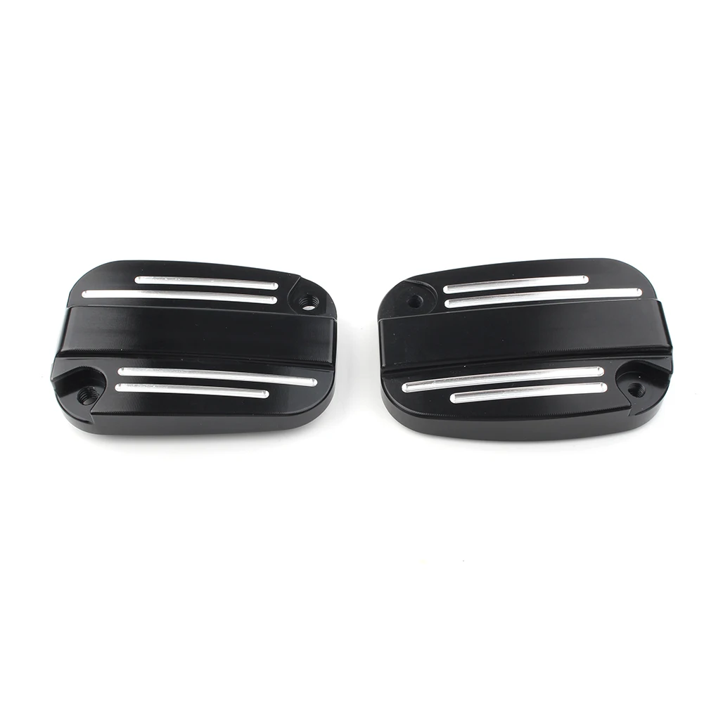 1Pair Motorcycle Left & Right Brake Master Cylinder Cover Cap for Harley Touring Street Road Glide 2007-2012