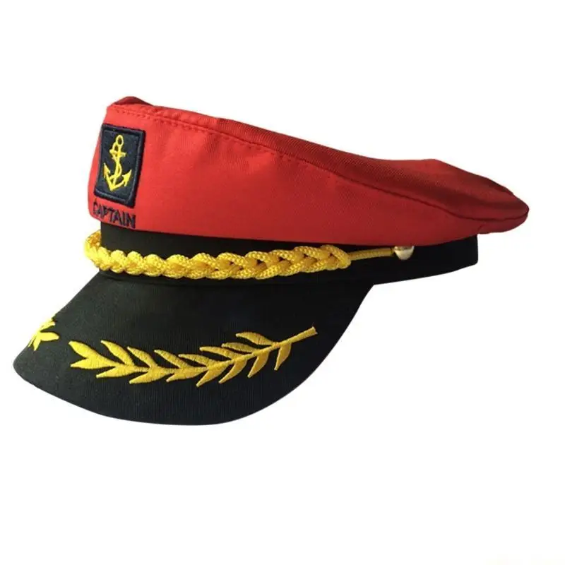 31BF Sailor Hat Sailor Captain Costume Sailor Cap Men Yacht Captain Hat Marine Hat Funny Party Hats Costume Accessories