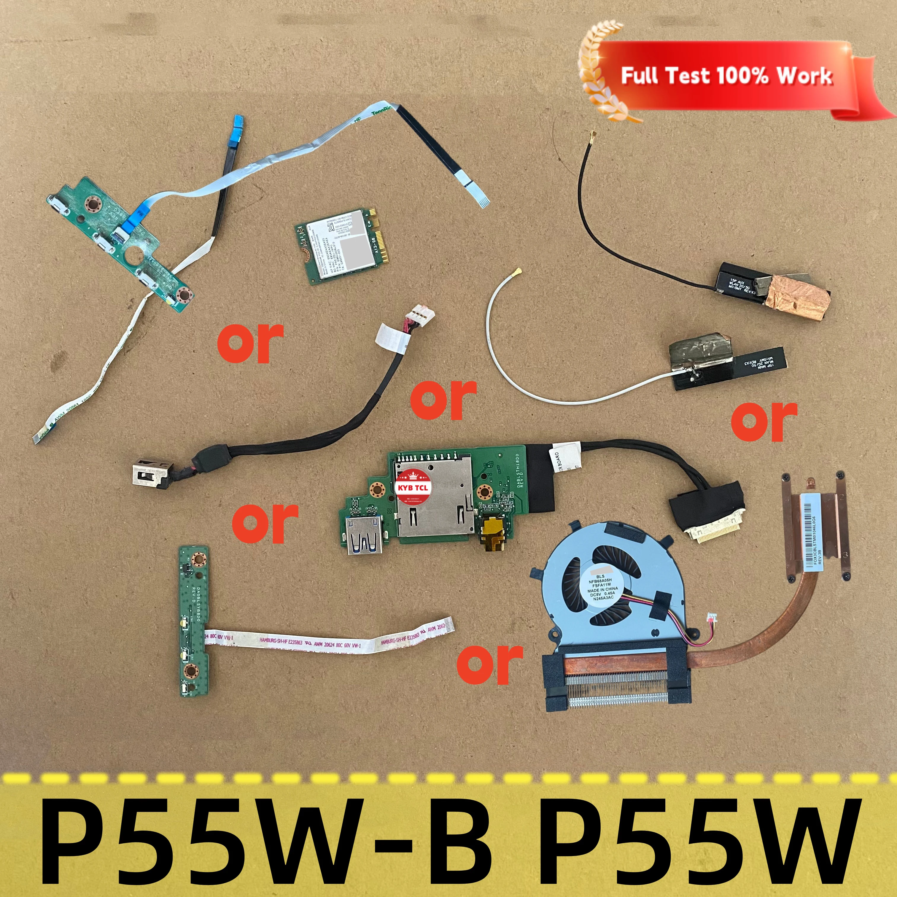 Conector de alimentación DC IN, placa de audio USB, placa LED, placa de botón de encendido o ventilador, disipador de calor, antena WiFi, tarjeta inalámbrica para Toshiba P55W P55W-B DA0BLSPB8E0 DD0BLSAD000 DABLSTH18D0