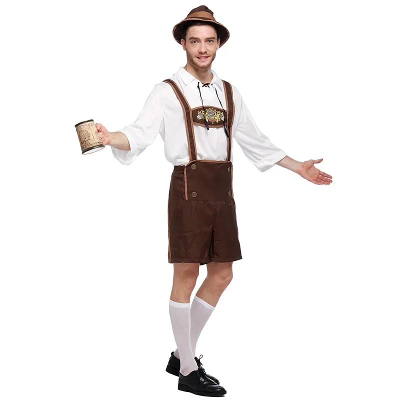 Neue erwachsene Männer hervorragende Oktoberfest Bier Mann Kostüm Cosplay Deutschland Bier Festival Anzug Halloween Kostüm für Männer