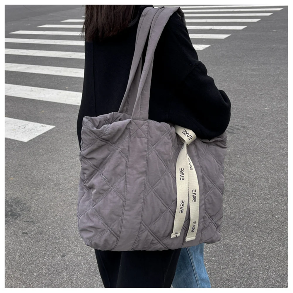 Lady Soft Cloth Bag Female Nylon Shoulder Bag Tote Student Classroom Handbag Large Capacity Cloth Bag