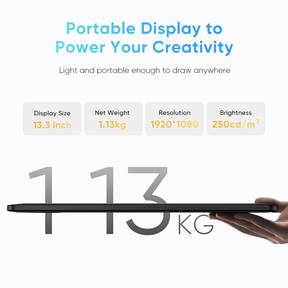 XPPen Artist 13.3 Pro V2 Graphic Drawing Digital Tablet Monitor 13.3 Inches 123%sRGB Pen display Monitor with 1 Roller Wheel
