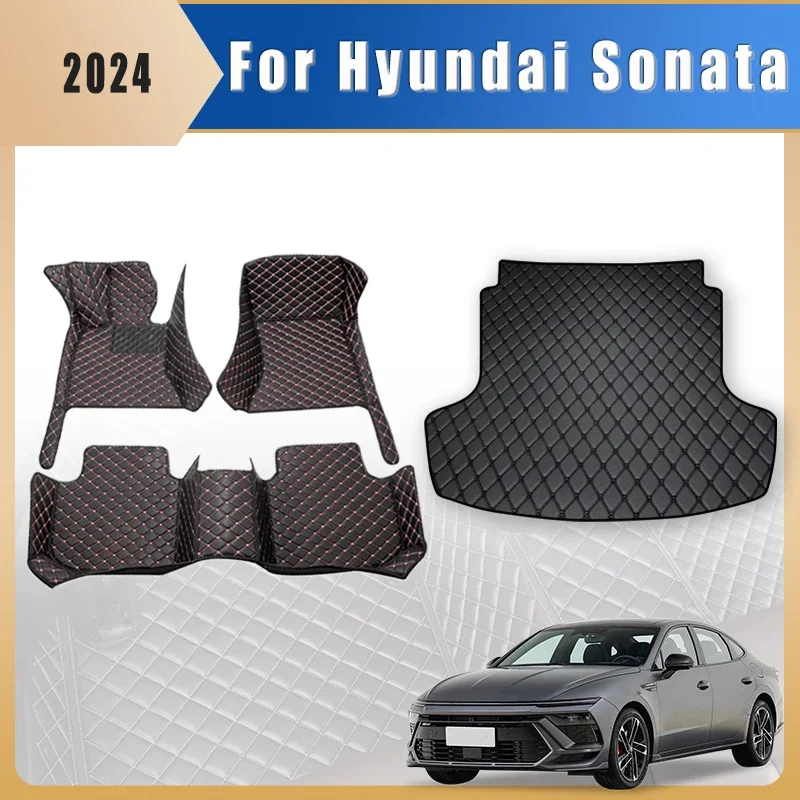 

Car Floor Mats Trunk Carpets For Hyundai Sonata 2024 Foot Pads Auto Accessories Interior Pedal Products Covers Parts Waterproof