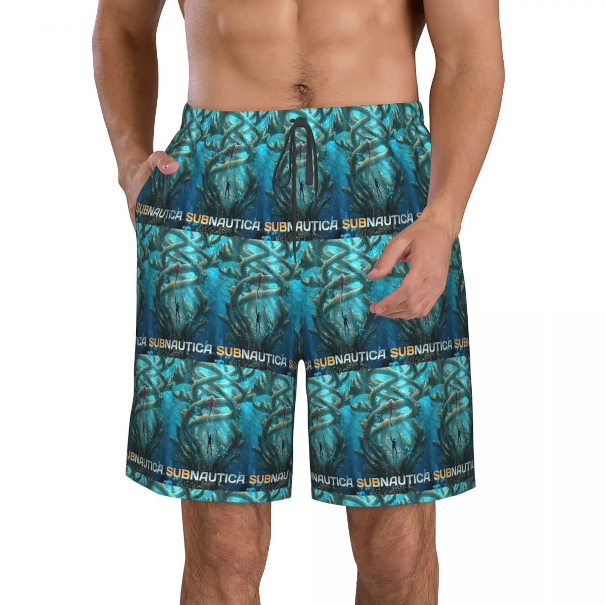 Game Subnautica Below Zero Trunks Beach Board Shorts Casual Quick Dry Swim Summer Men Pants