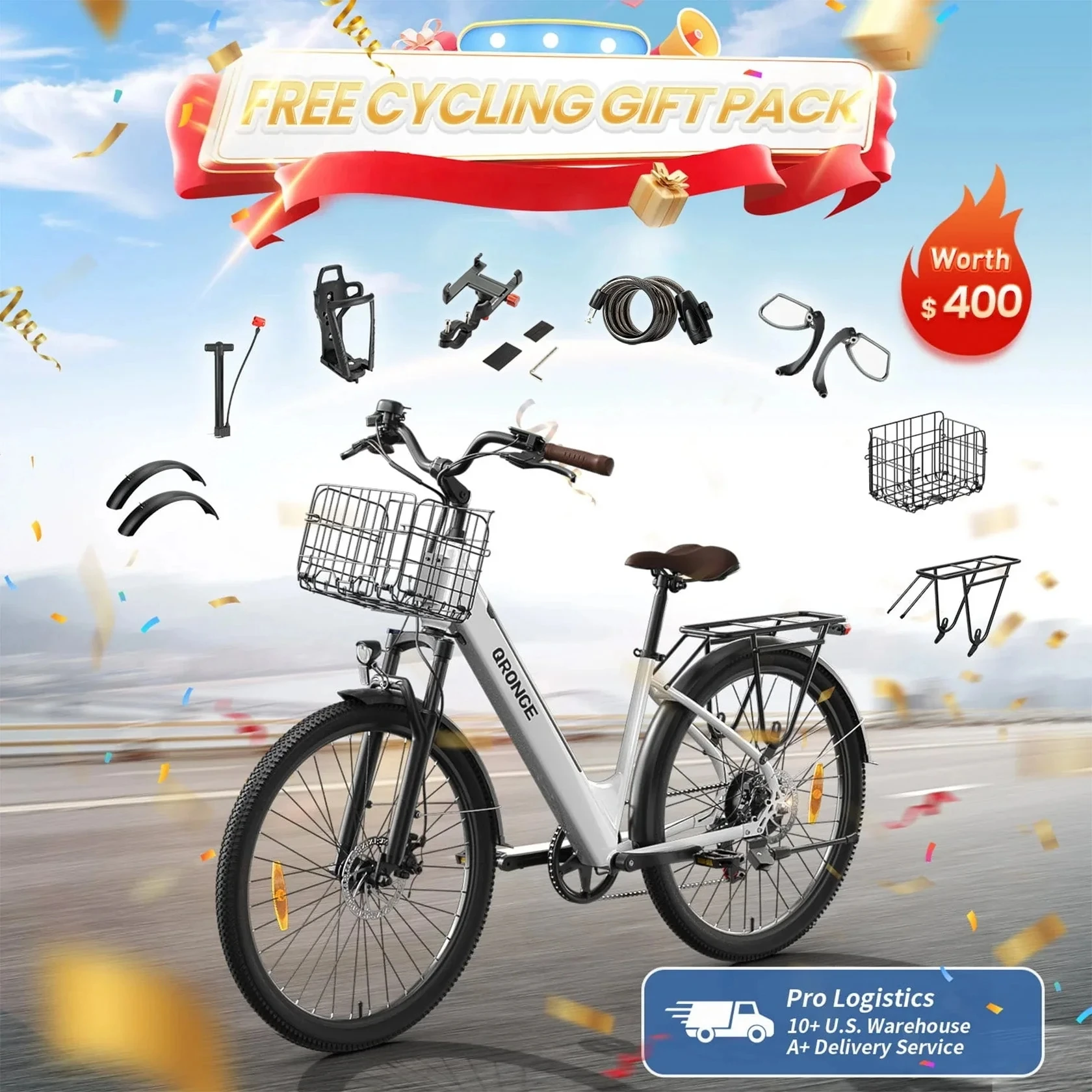 QRONGE Meteors ST Electric Bicycle 1200W Peak 26