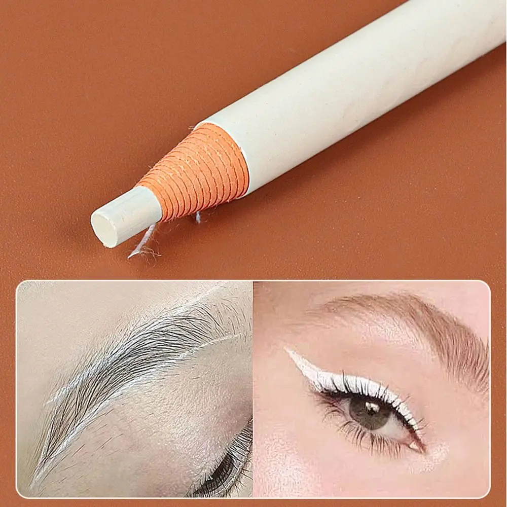 Potenciador ferramenta de maquiagem feminino cosméticos posição lápis de sobrancelha branco caneta de tatuagem permanente sobrancelha matiz puxar cabo caneta de sobrancelha
