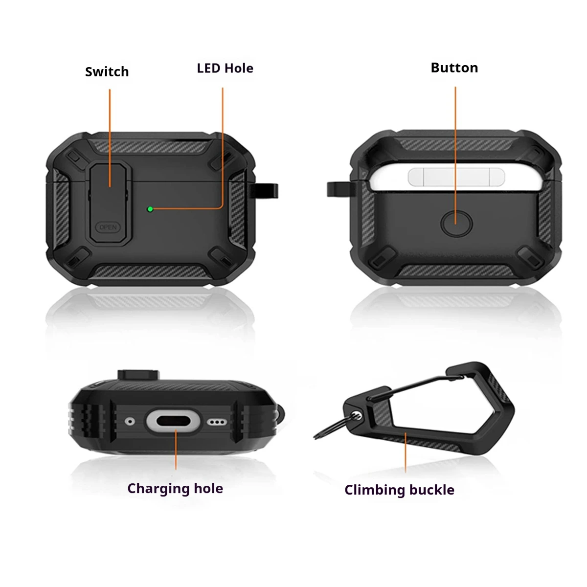 Luxury Switch Earphone Case For Airpods Pro 3 Generation Case Shockproof Cover For Apple AirPods Pro3 Cases Accessories Keychain