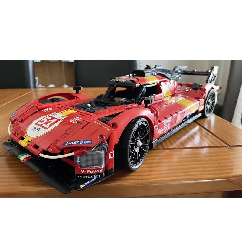 

MOC-152808 Новая классическая модель спортивного автомобиля 499P City 1:8, гоночный блок, 3877, детали, игрушка в подарок на день рождения для мальчиков и детей