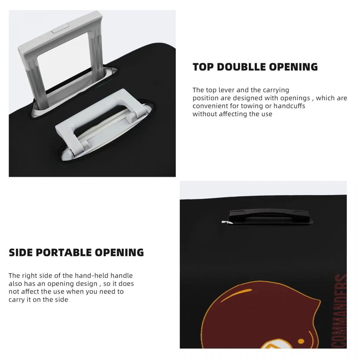 Hail To The Commanders - ワシントン コマンダーズ スーツケース カバー 保護 伸縮性のある旅行用荷物プロテクター カバー 18～32インチ用