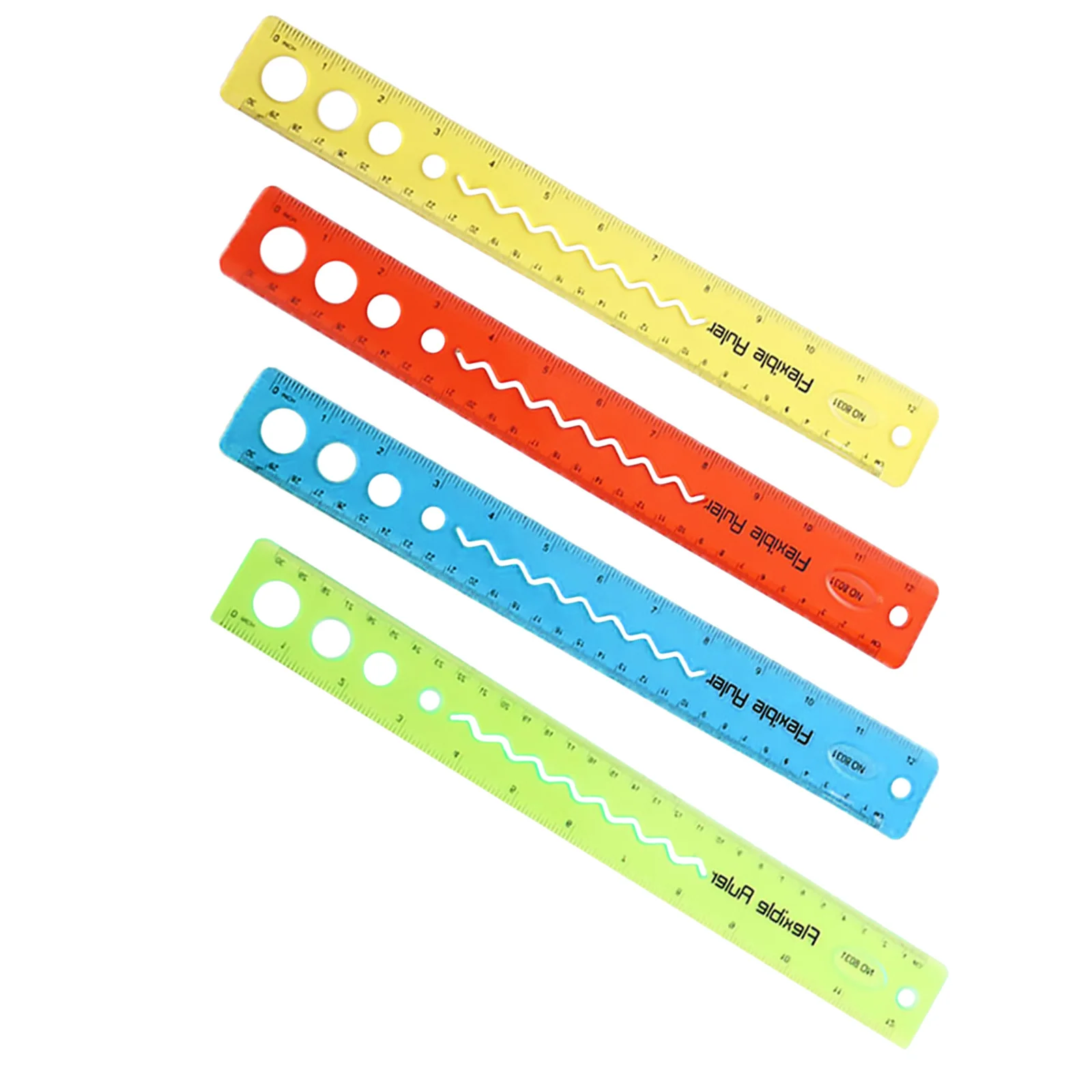 

4pcs Soft Measuring Ruler Drawing Tool Flexible Wear-Resistant Clear Scale For Students Household Office Portable
