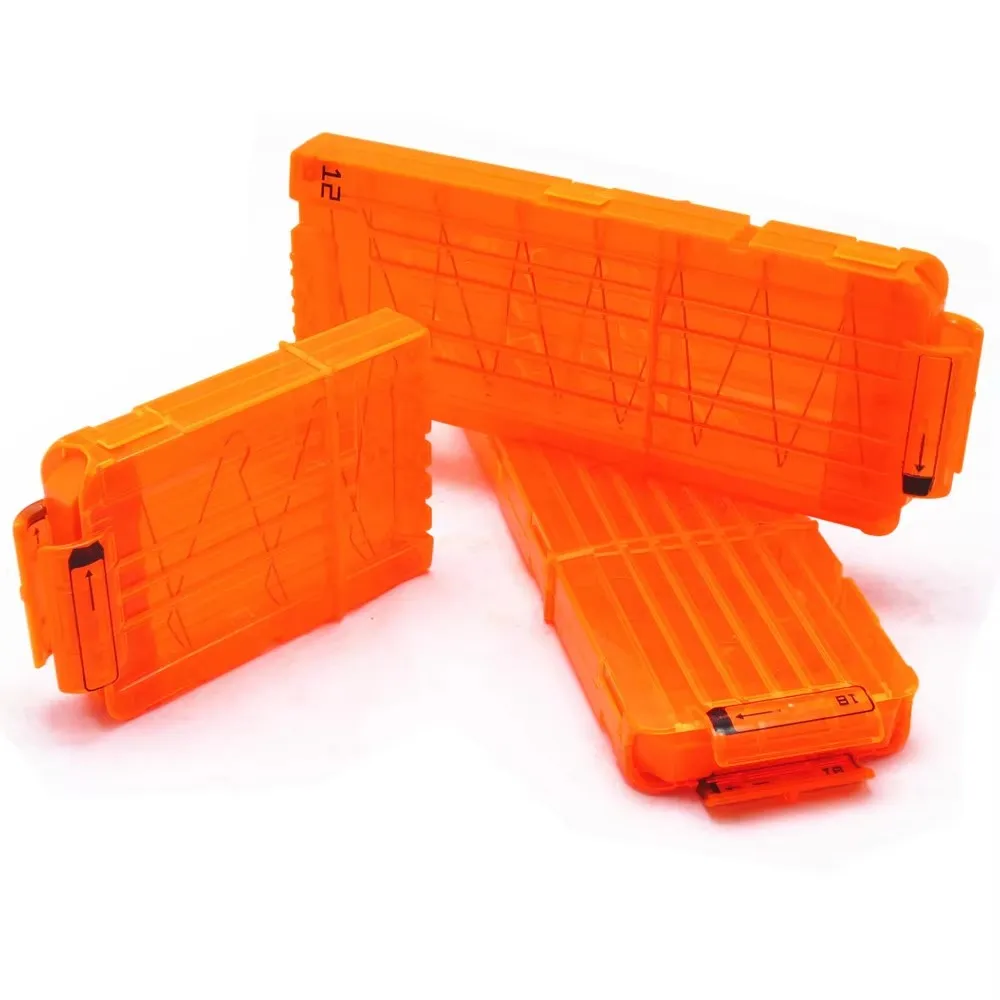 ZIVCONCING Transparent Orange Universal Reload Clip 6 /12 /18 Rounds for Nerf Magazine Darts Soft Bullet Toy Gun Accessories