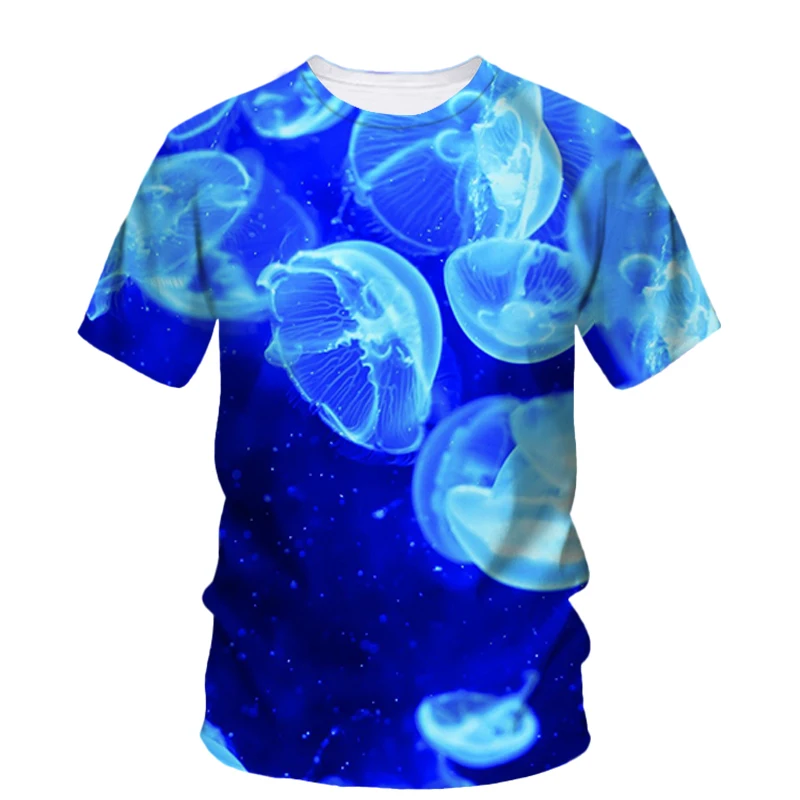 

Jellyfish 3D Printing T Shirt Man Summer O-Neck Short Sleeve Oversized Top Casual Tee Loose Streetwear Harajaku