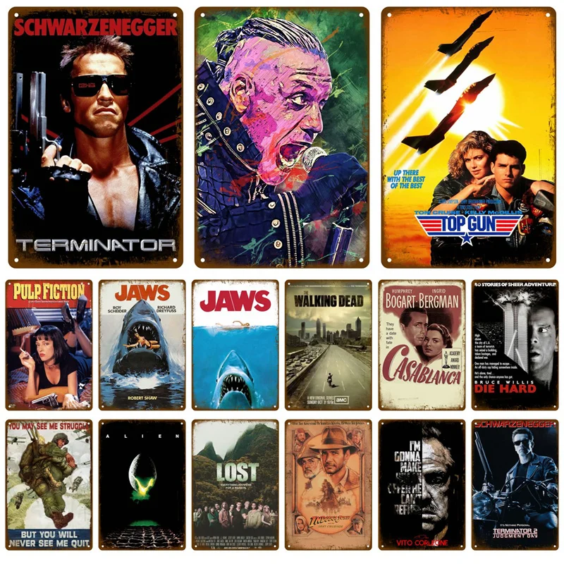 HD Metall-Blechschild Vintage Klassische Film- & TV-Serien Retro-Poster Wanddekoration für Heimkino Männerhöhle Dekoration