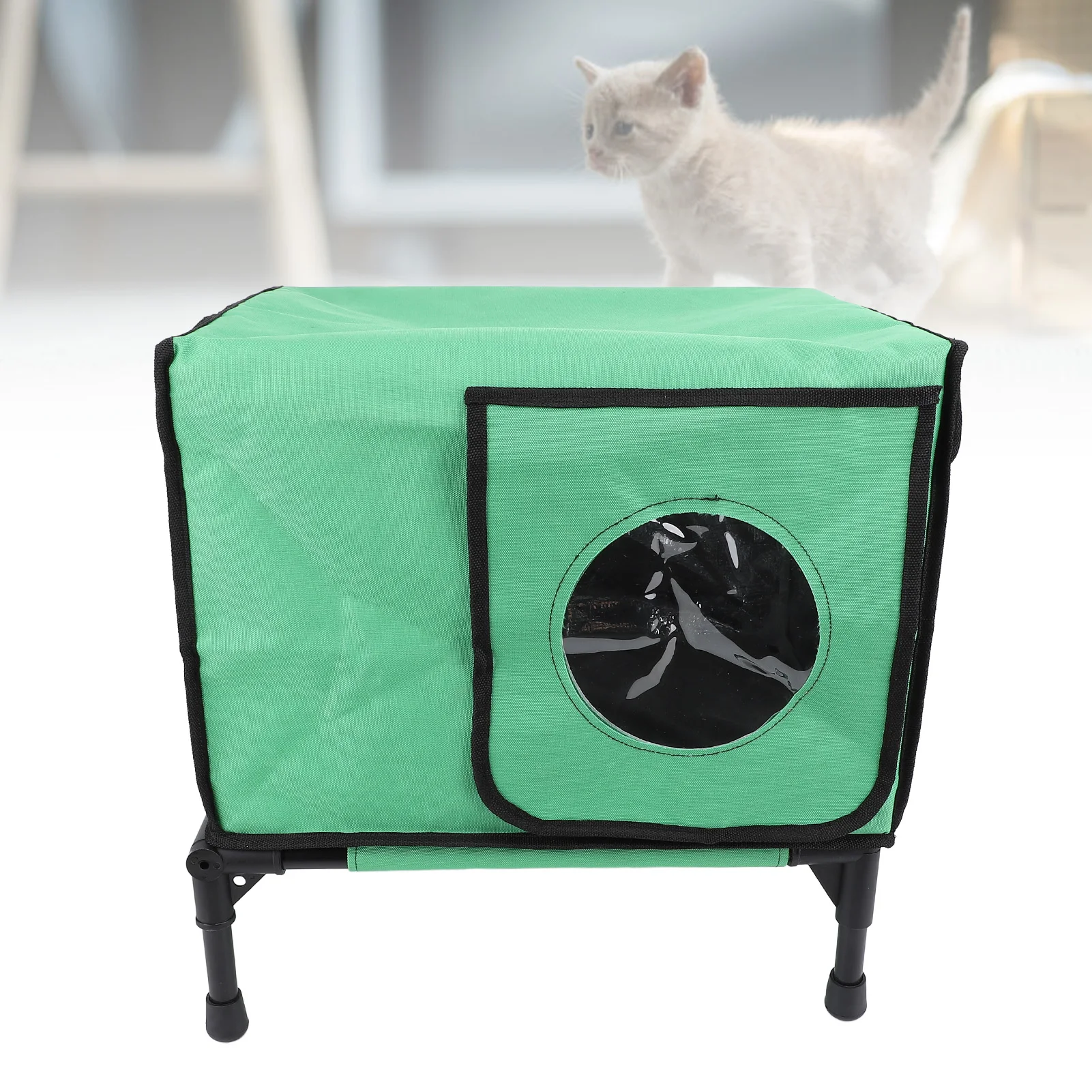 

Outside Heated Cat Shelter Weatherproof Long Lasting Structure Comfortable Warm Heated Cat House for Outdoor Kitty Puppy