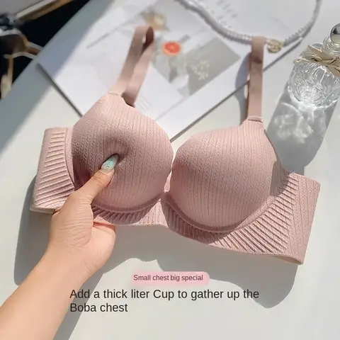 2024 작은 가슴을위한 새로운 푸시 업 브래지어 울트라 두꺼운 6CM 패딩 스틸 링 없음 플랫 가슴 여성을위한 편안하고 섹시한 리프트 란제리