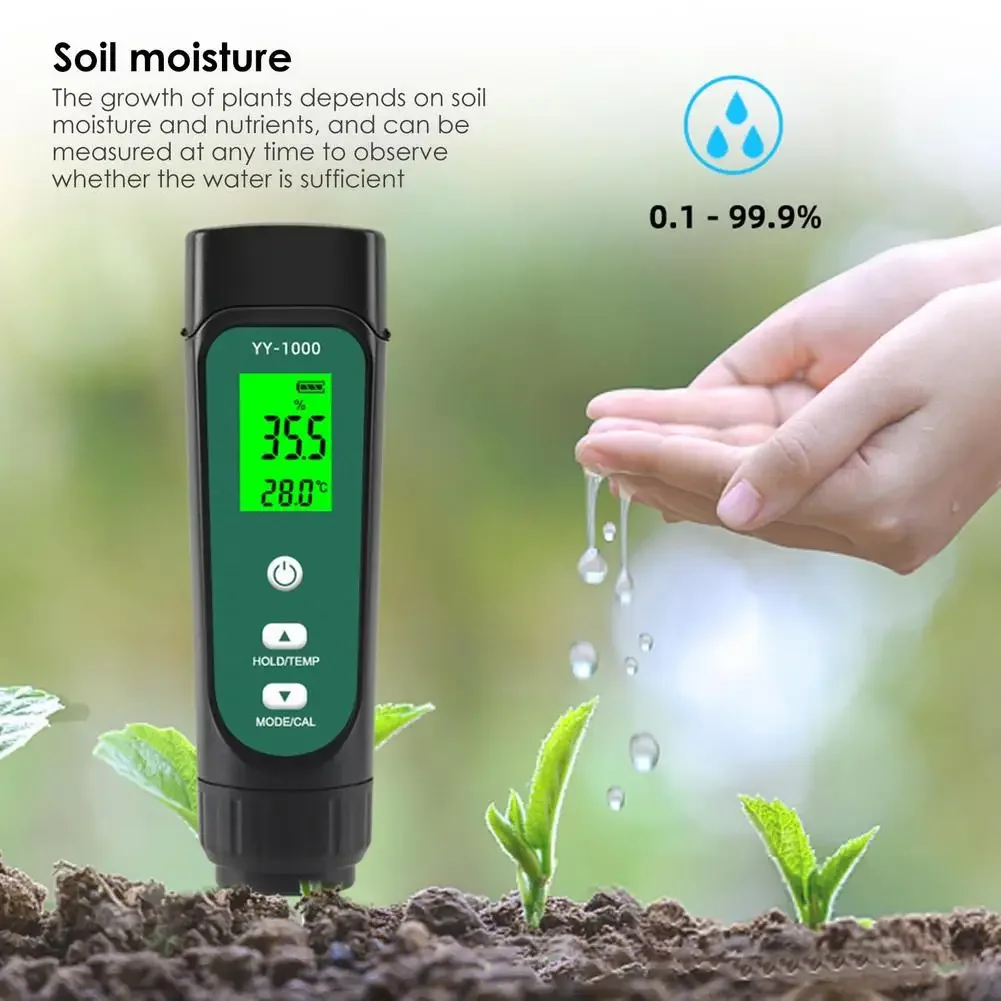 3 In 1 Soil EC Temperature Meter Moisture Tester Potted Gardening Agricultural Measuring Tool Conductivity Meter