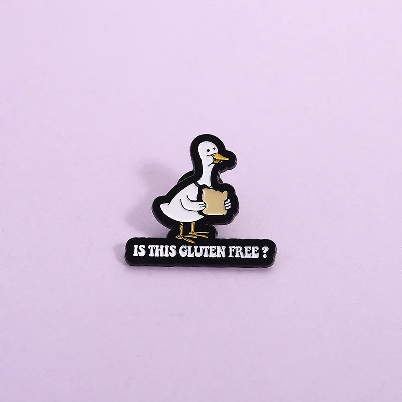 

Cute Duck Eating Bread Enamel Pins Cartoon style duck and white goose brooch Accessories Badge Jewelry gifts for friends