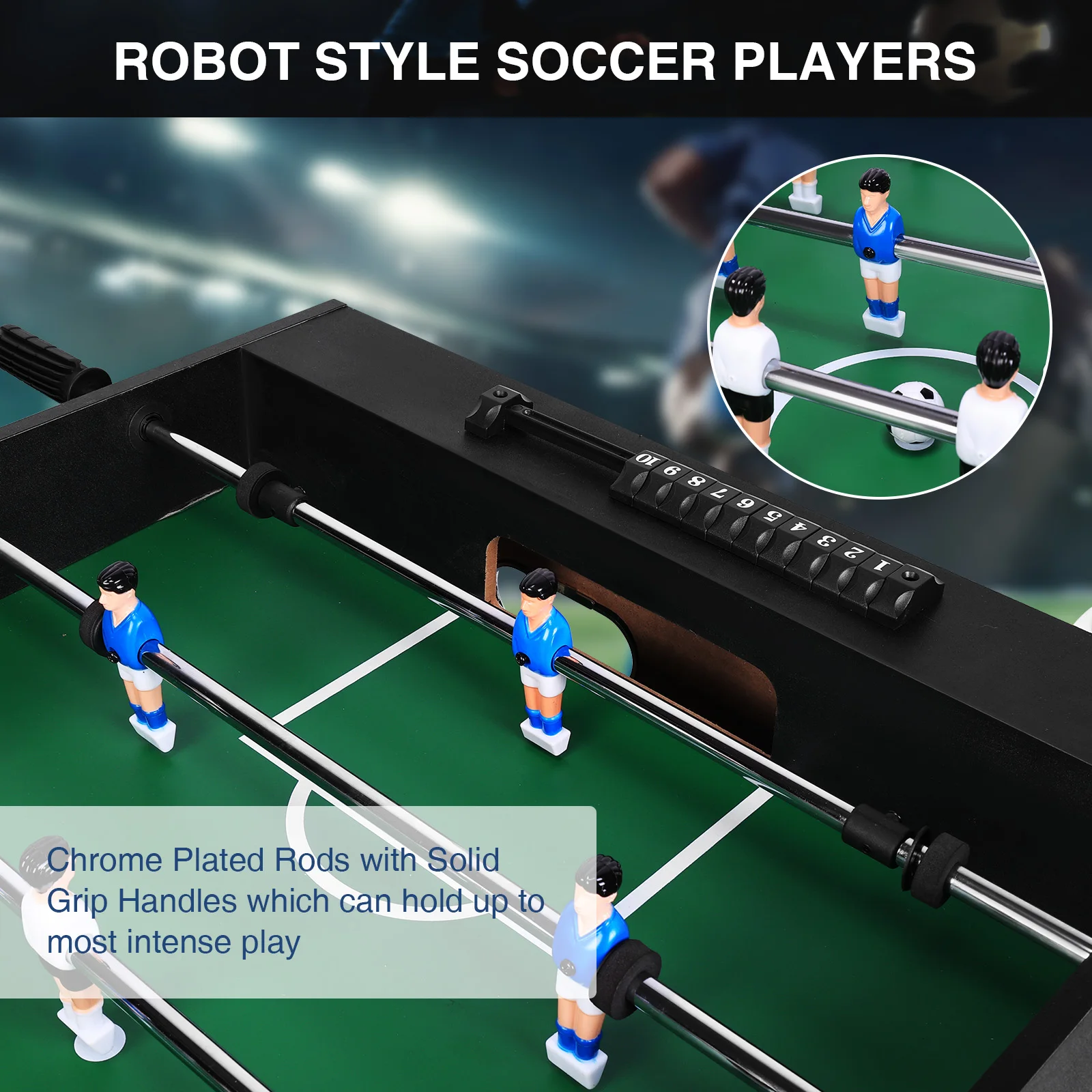 Foosball Table Soccer Table Foot Ball Desk Interaction Game Wear Resist Funny Soccer Playing Machine Full Size Soccer Game Table