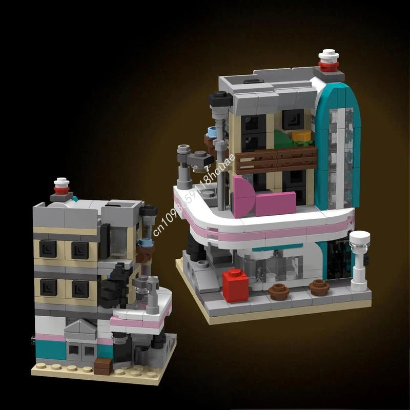 

309pcs MOC Mini Modular Buildings Mini Downtown Diner Modular Buildings Building Blocks Christmas Birthday Kids Toys Chi Gift