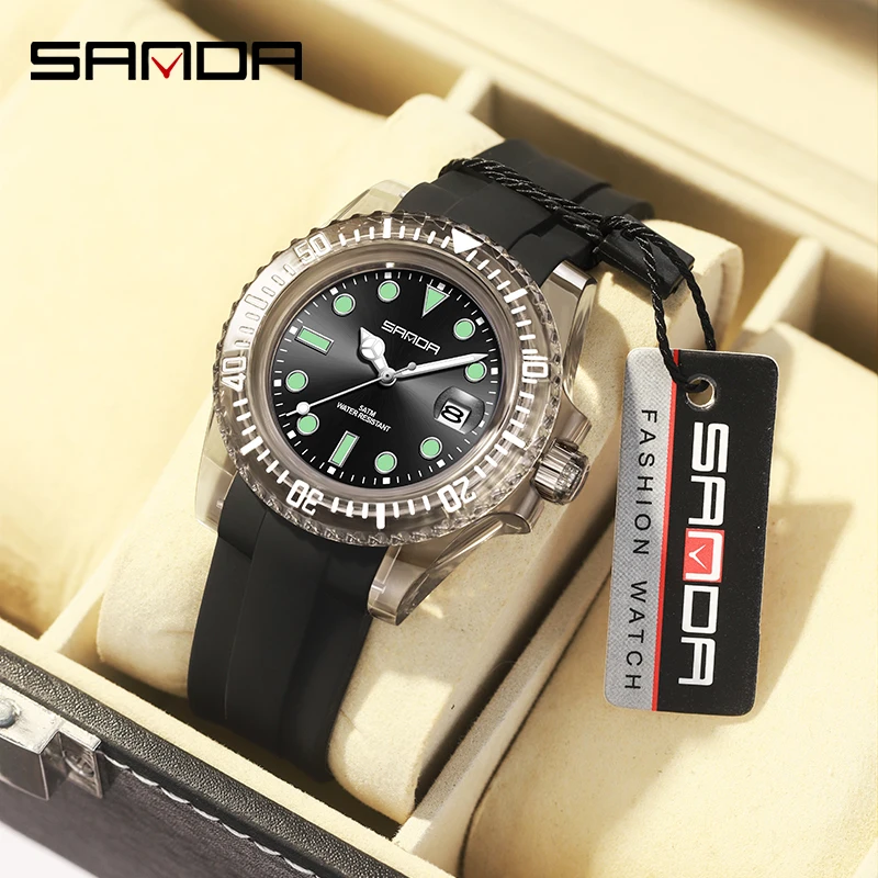 

New Top Brand Watch Men Luxury electronic quartz watch with calendar Fashion sports waterproof leisure Wrist watch SANDA 9007