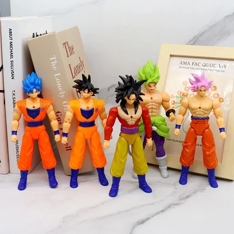 5pcs/Set Dragon Ball Anime Super Saiyan Goku Vegeta Anime Action Figure Model Gifts Boys Children's Day Gifts