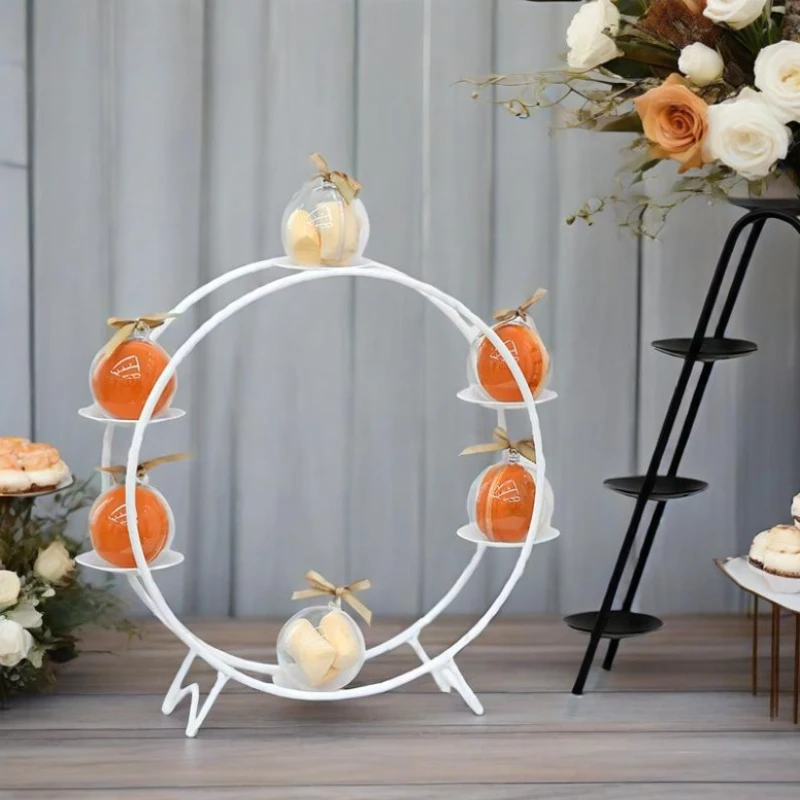 Cake Display Stand Multi-layer Wrought Iron Ferris Wheel Ladder Shape for Birthday Parties and Wedding Desserts Decoration