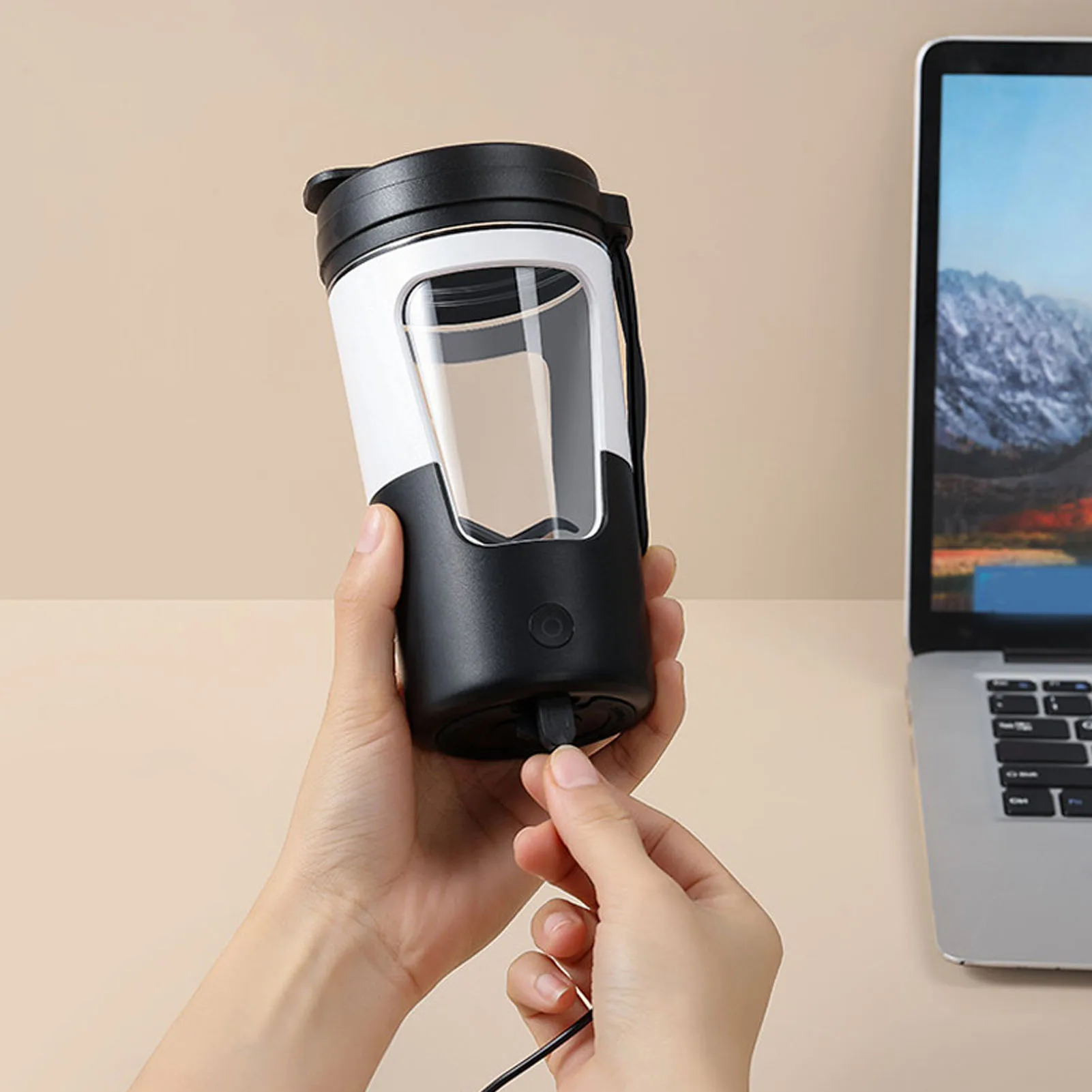 430ml Self Stirring Mug, 7000rpm Electric Mixing Cup, USB Rechargeable, IPX5 Water Resistant, Perfect for Protein Shakes & Coffe