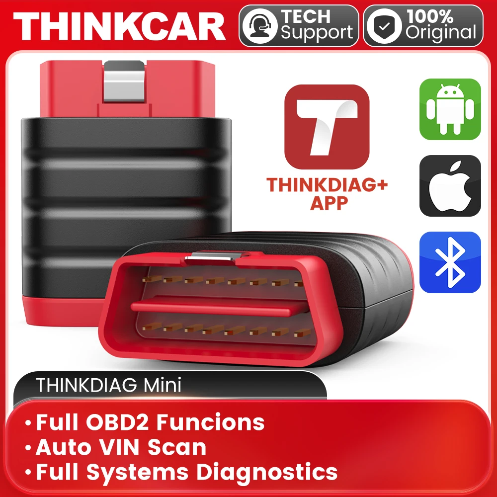 THINKCAR THINKDIAG Mini OBD2 Scanner Bluetooth, All-System Diagnosis Car Diagnostic Scan Tool Read/Clear fault code Universal