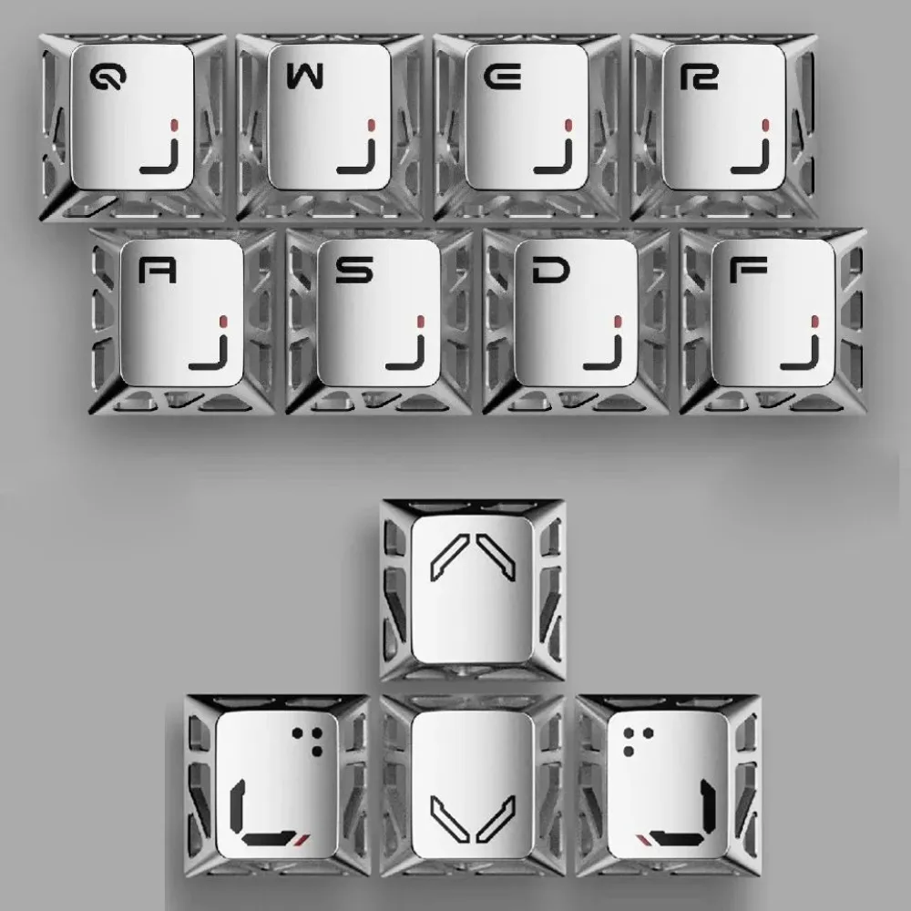 Aluminum Alloy Star Keycap Custom Metal CNC Hollow Personality Silver Keycap Spacebar WASD Direction Mechanical Keyboard Caps