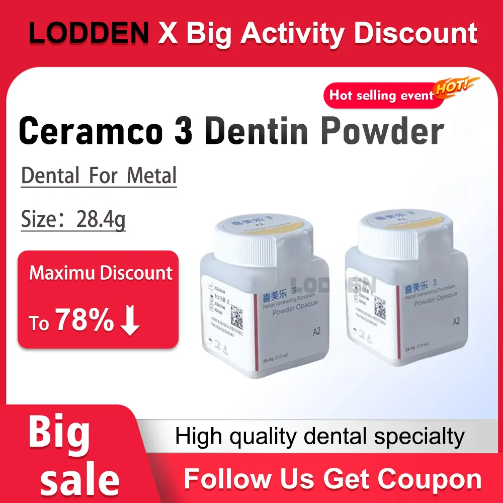 Dentsply Ceramco 3 Dentin Powder 28.4g for Metal Veneering Porcelain Opal Enamels Extra Light Multiple colors