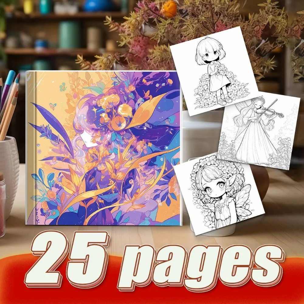 

Flower Fairy With Cartoon Skeleton Art Coloring Book Thickened High Quality Paper For Color Awareness Cultivation
