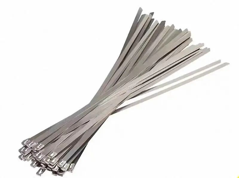 11.8 Inches Stainless Steel Exhaust Wrap Coated Locking Cable Zip Ties 100pcs