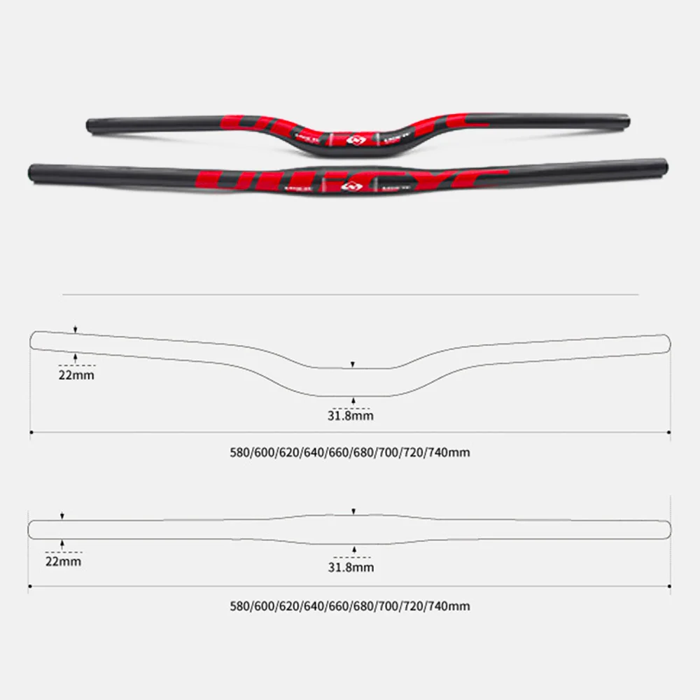 Kierownica rowerowa z włókna węglowego, w kształcie jaskółki, 31.8*720/740MM uchwyt rowerowy MTB, górska droga rowerowa kierownica — zdjęcie 4