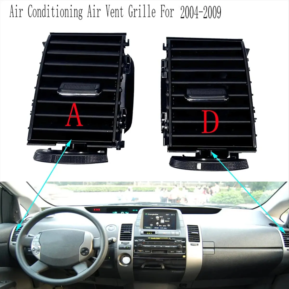 Super Sale 4Pcs Dashboard Air Vents Air Conditioning Air Vent Grille for Toyota Prius 2004-2009