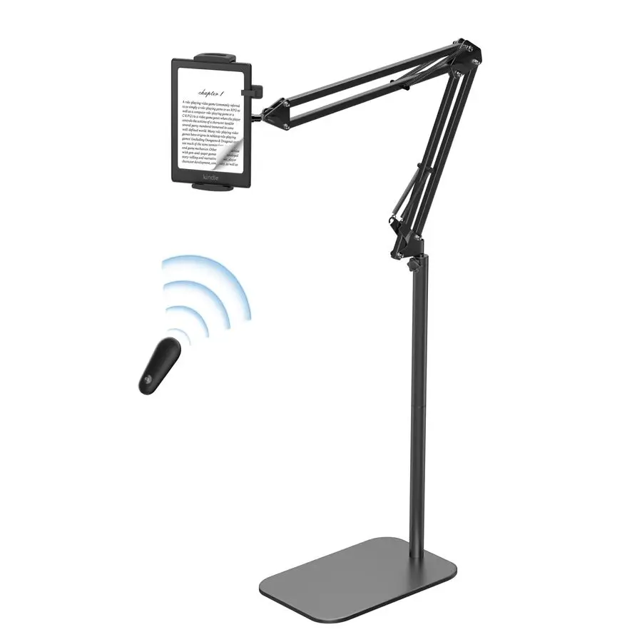 

Stand Kindle Holder with Remote Page Turner for Reading in Bed, Tablet Mount with Clicker, Kindle Accessories Tablet Stand Holde