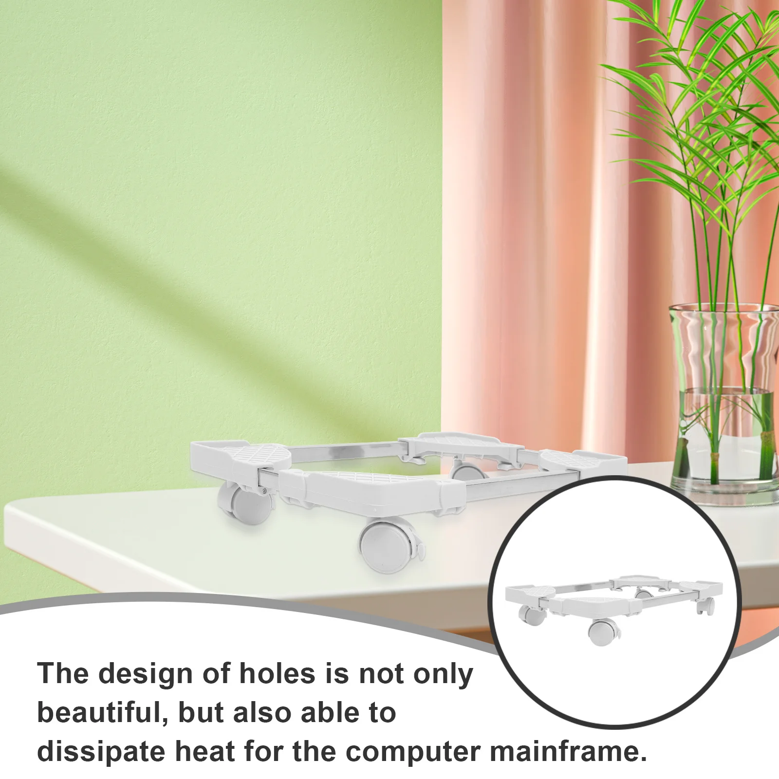 

Computer Tower Holder With Casters Movable Cpu Stand For Pc Enhanced Heat Dissipation Floor Rack Under Desk