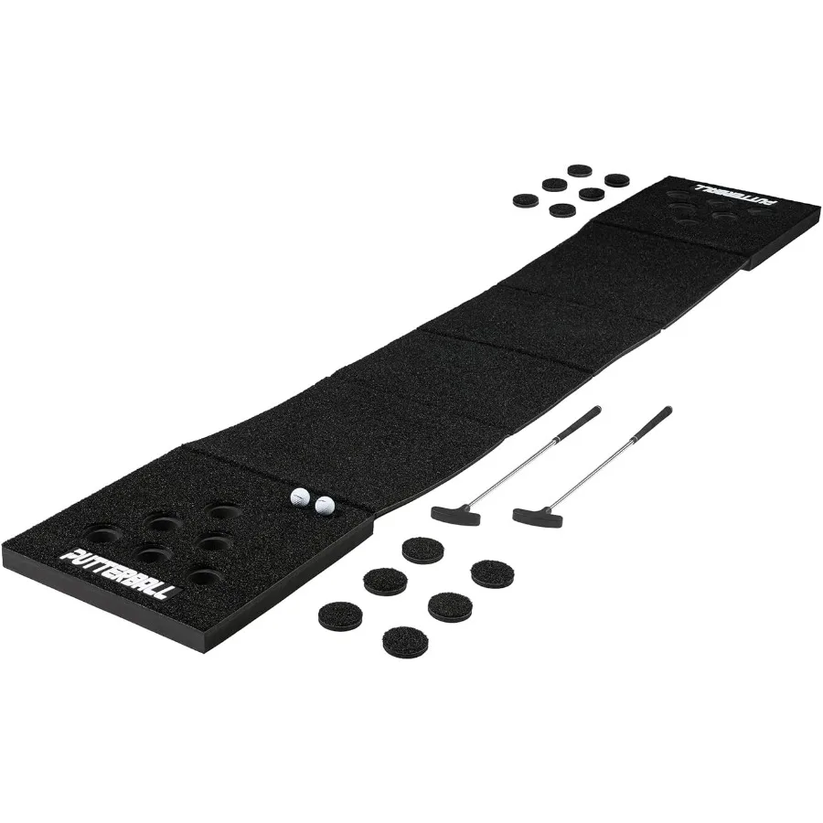 

Оригинальный игровой набор для игры в гольф для заднего двора, 12-футовый зеленый коврик в стиле понга с 2 клюшками, 2 мячами для гольфа и крышками с отверстиями