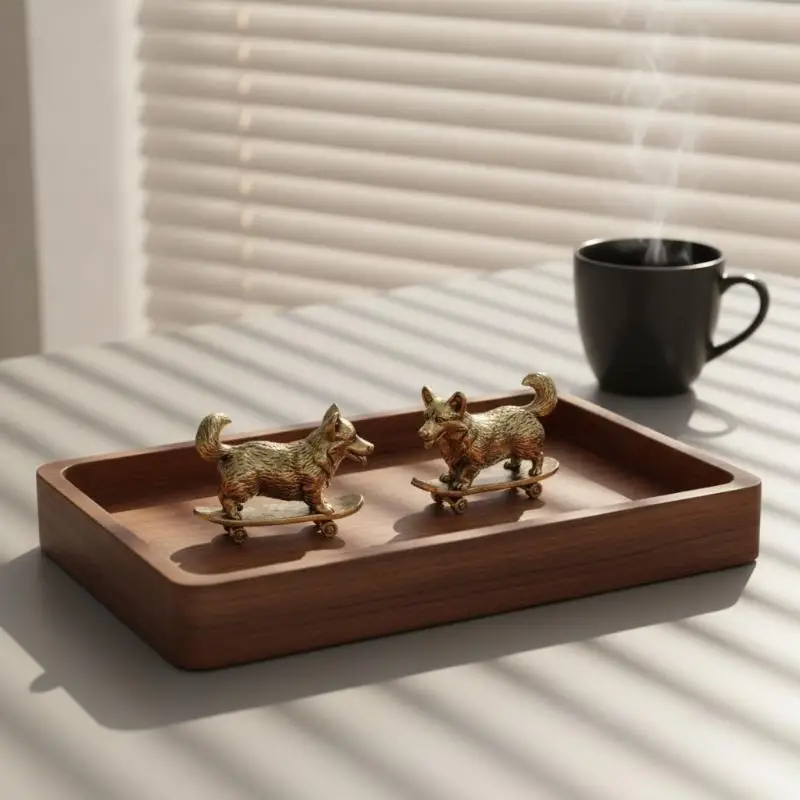 Skateboard-Hundefigur aus Messing, Vintage-Miniatur-Skulptur, Sammlerstück, Dekoration für Auto und Zuhause, Geschenk für Skate-Liebhaber – Detail 15