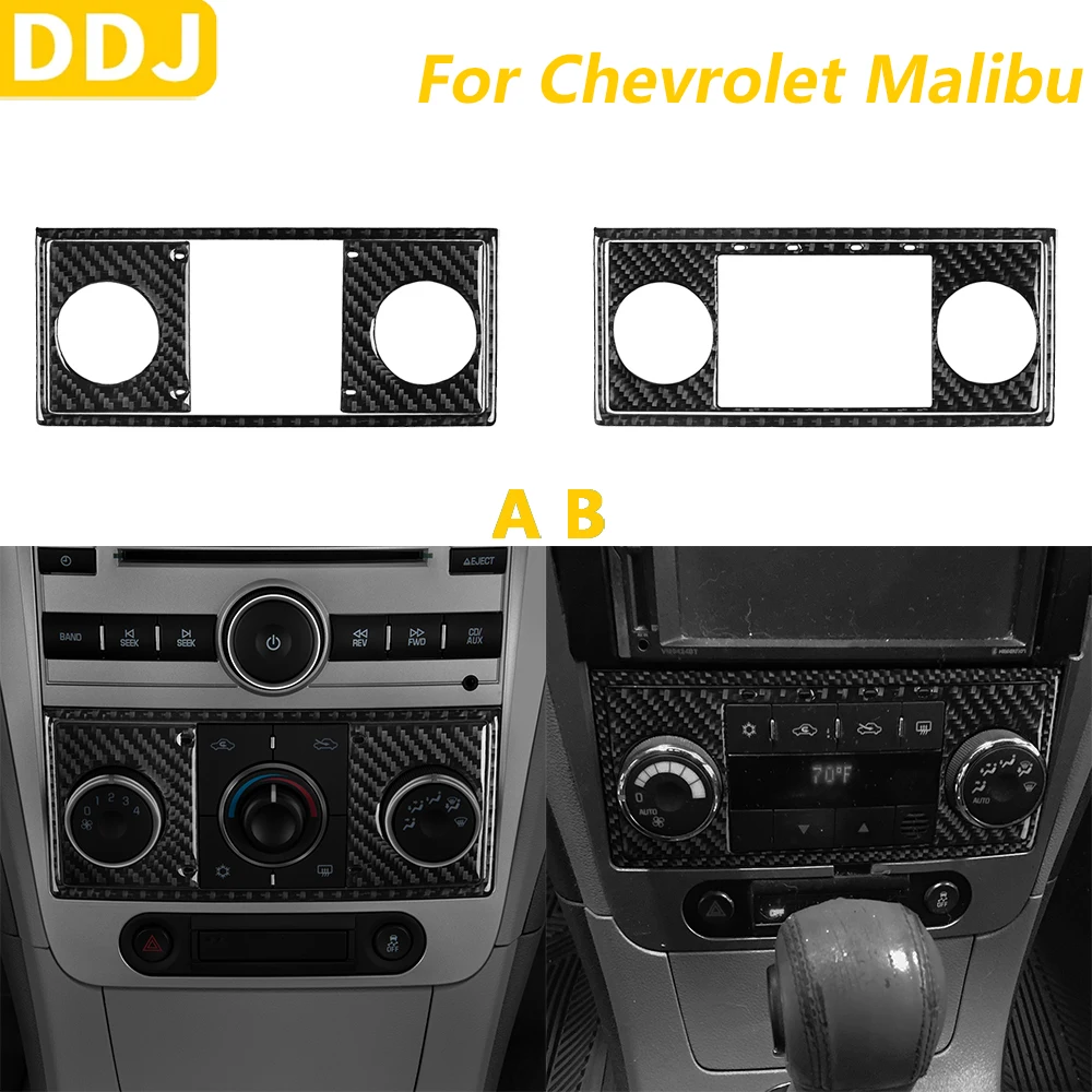 

For Chevrolet Malibu 2010 2011 2012 Carbon Fiber Central Air Conditioning AC Control Panel Set Cover Car Accessories Sticker