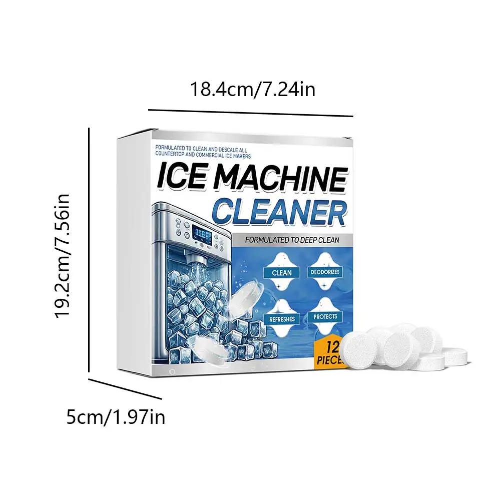 صانع منظف آلة الثلج Descaler سهل الاستخدام، مزيل مقياس آمن من النيكل، أقراص تنظيف صانع الثلج لآلة الثلج