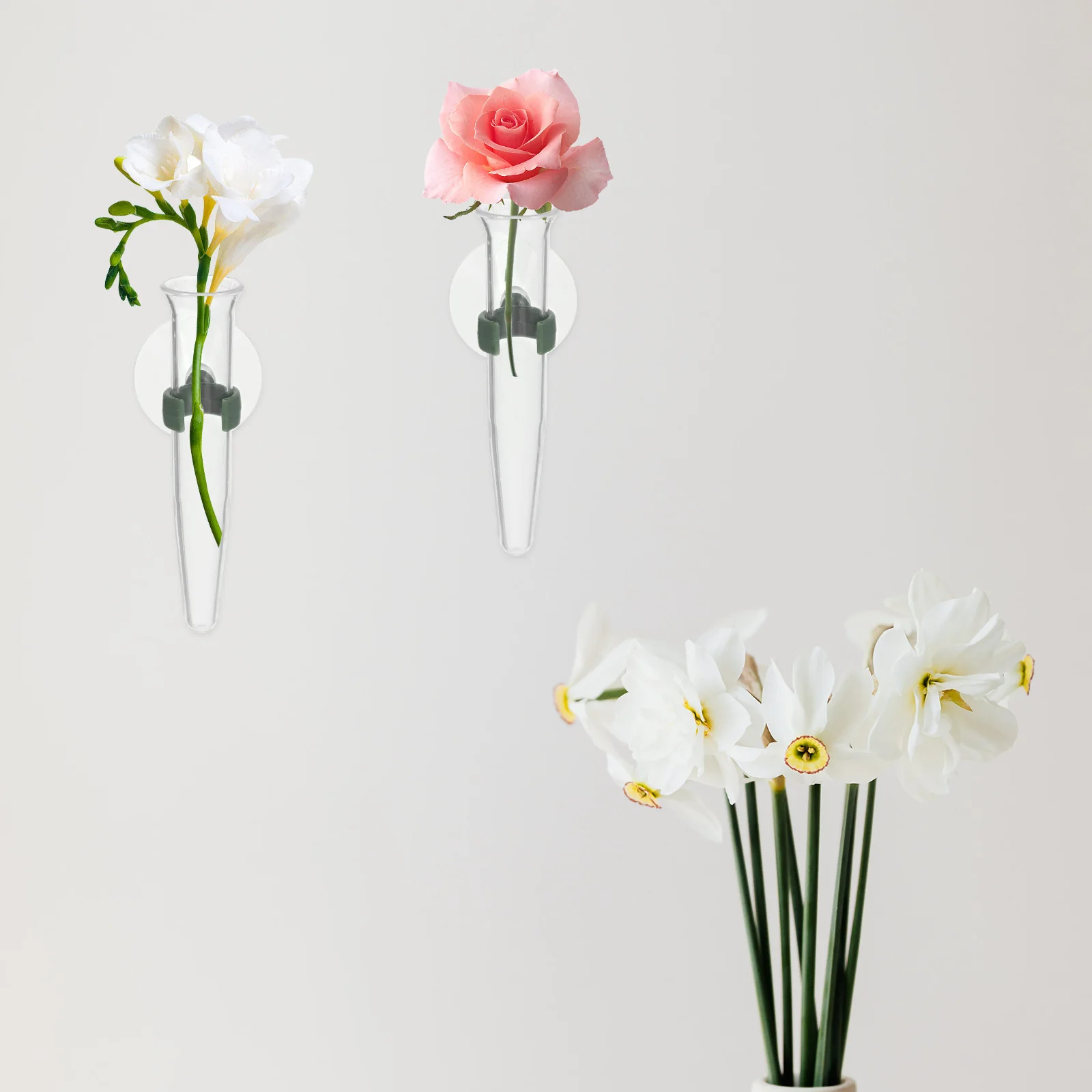 

8pcs Floral Water Nutrient Tubes Wall Mounted Flower Preservation Tools Plastic Flower Vials For Florist Floral Arrangement
