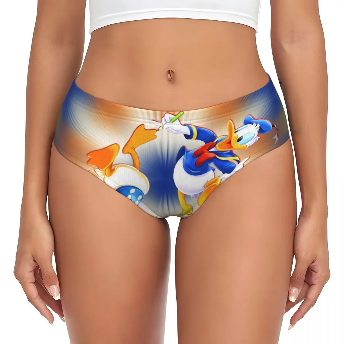 مخصص دونالد داك الرسوم المتحركة هزلية موجز سراويل النساء الملابس الداخلية الكلاسيكية تنفس