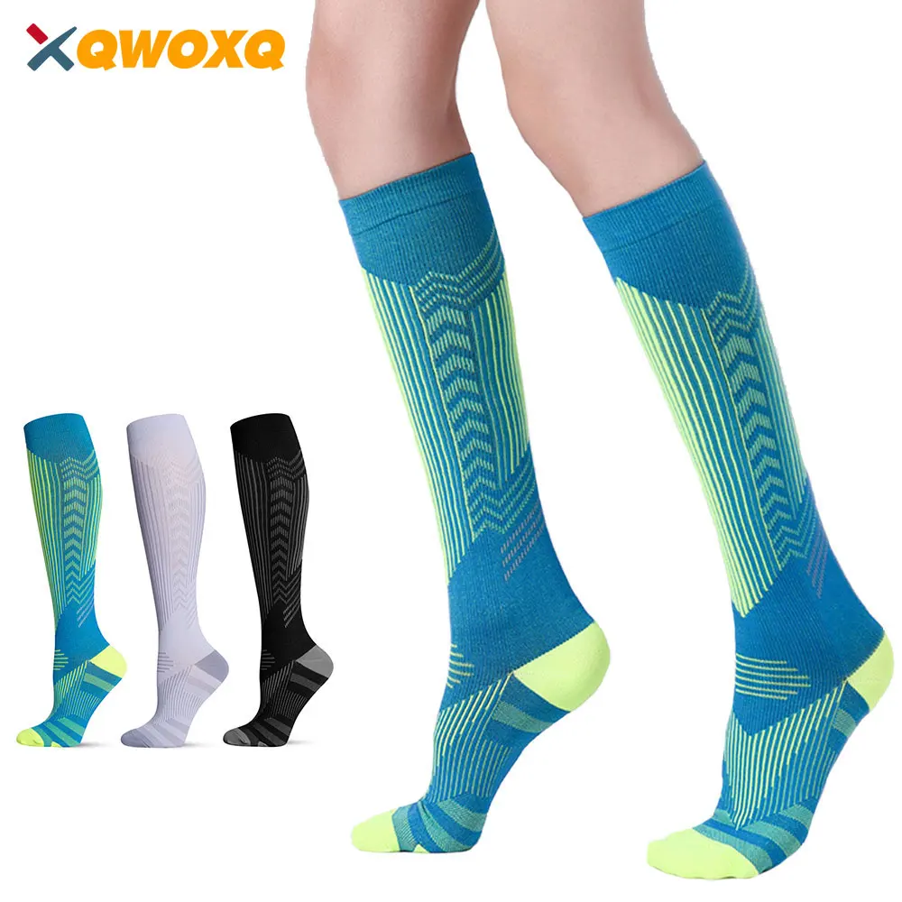 

1 Pair New Compression Stockings Pregnancy Nursing Varicose Veins Blood Circulation Edema Diabetes Socks 20-30 Mmhg Sport Socks