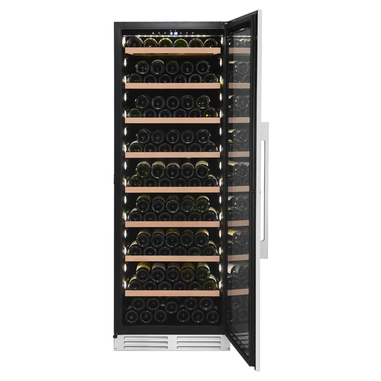 VI180S 388L Built-in or Free-standing Compressor Wine Cabinet Refrigerator Wine and Beverage Cooler Wine Freezer Stainless Steel