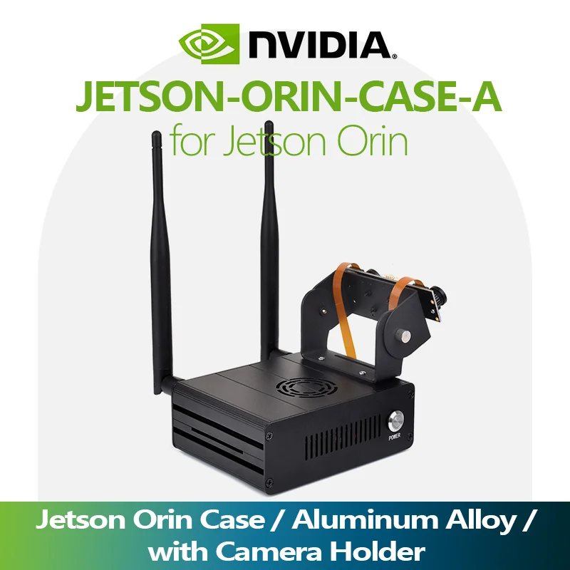 Aluminum alloy case for Jetson Orin, with camera holder, mini-computer enclosure, for Jetson Orin Nano and Jetson Orin NX kits