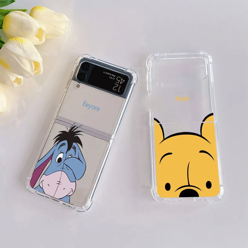 Disney Pooh Eeyore Phone Case for Samsung Galaxy Z Flip 5 Z Flip 5G Z Flip 4 ZFlip4 zflip Flip4 ZFlip3 Capa Silicone Airbag