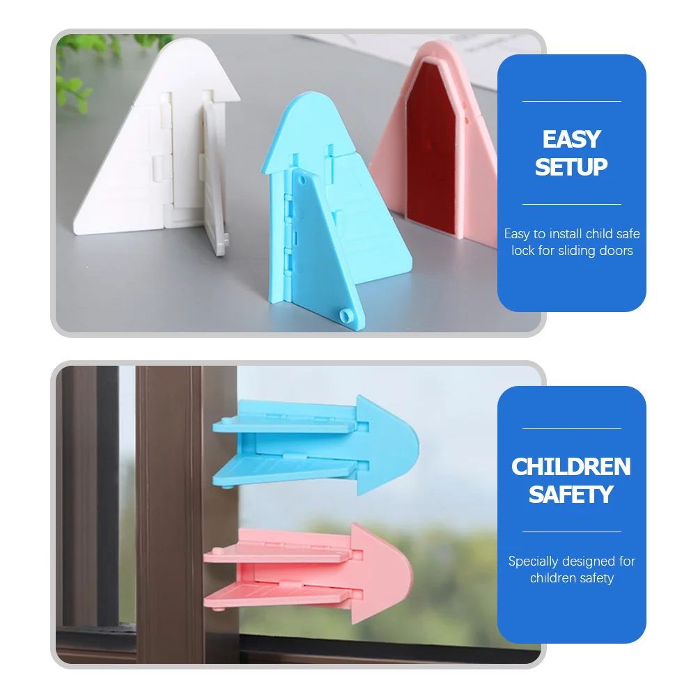 6 Pcs Child Safety Lock Closet Door with Key for Baby Cabinet Closure Wardrobe Locks Proof Window Push and Pull