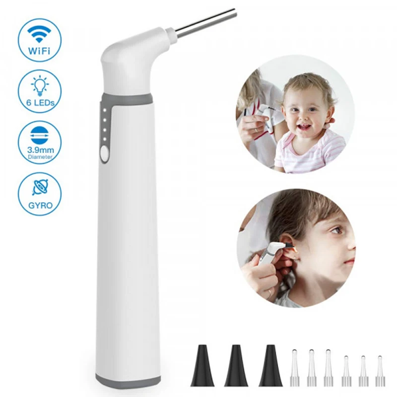 TESLONG 3 Trong 1 Tai Camera Nội Soi Tai 4.3Mm Dụng Cụ Vệ Sinh HD Hình Ảnh Tai Thìa Earpick TYPE-C Android PC otoscope 6 Đèn LED