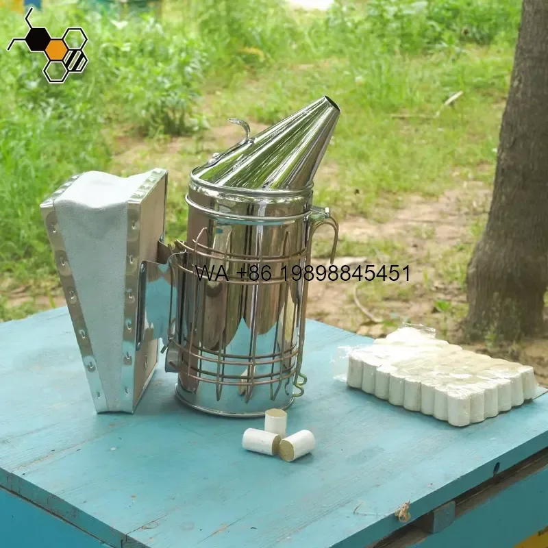 Wmwmnu for Medium Size Bee Smoker Kit Beekeeping Tool Bee Keeping Manual Smoker Stainless Steel
